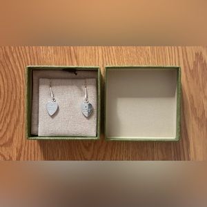 GUCCI Sterling Silver Heart Dangle Earrings AG925